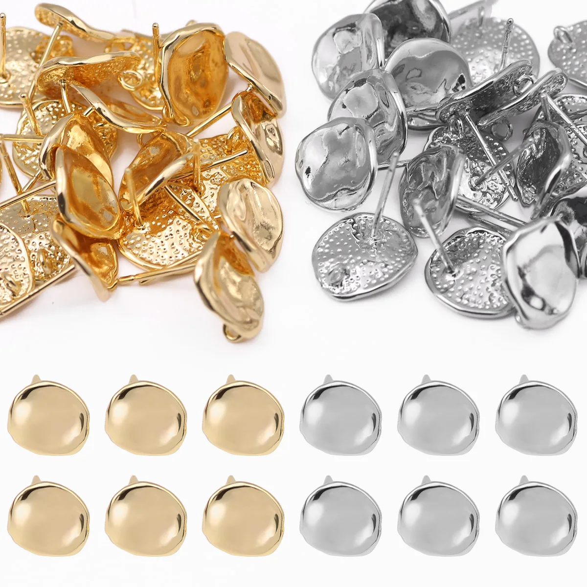 

1-2pcs copper Earring Posts with Loop Ear Studs Base Components For DIY Earring Jewelry Making Accessories