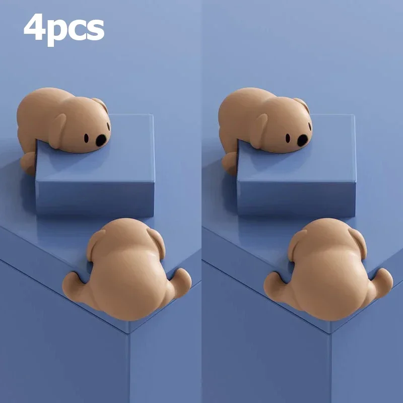 

4pcs Baby Safety Puppy Table Corner Protector Safe Soft Silicone Protection Edge Cover for Furniture for Kids Security