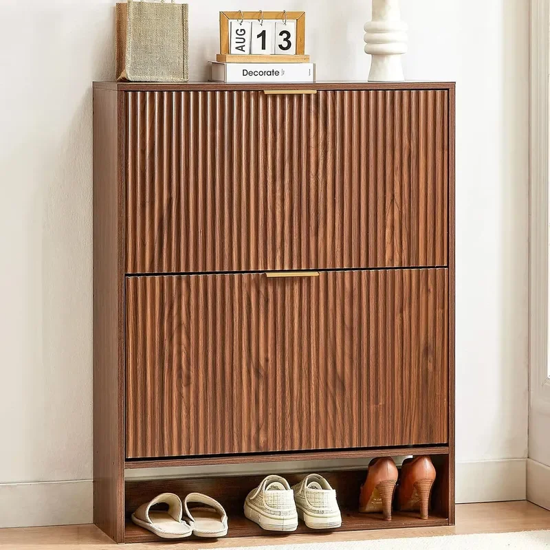 Flip Top Shoe Storage Cabinet Entryway Bench Hallway Organizer Narrow Console Table for Home Doorway Space Saving Furniture