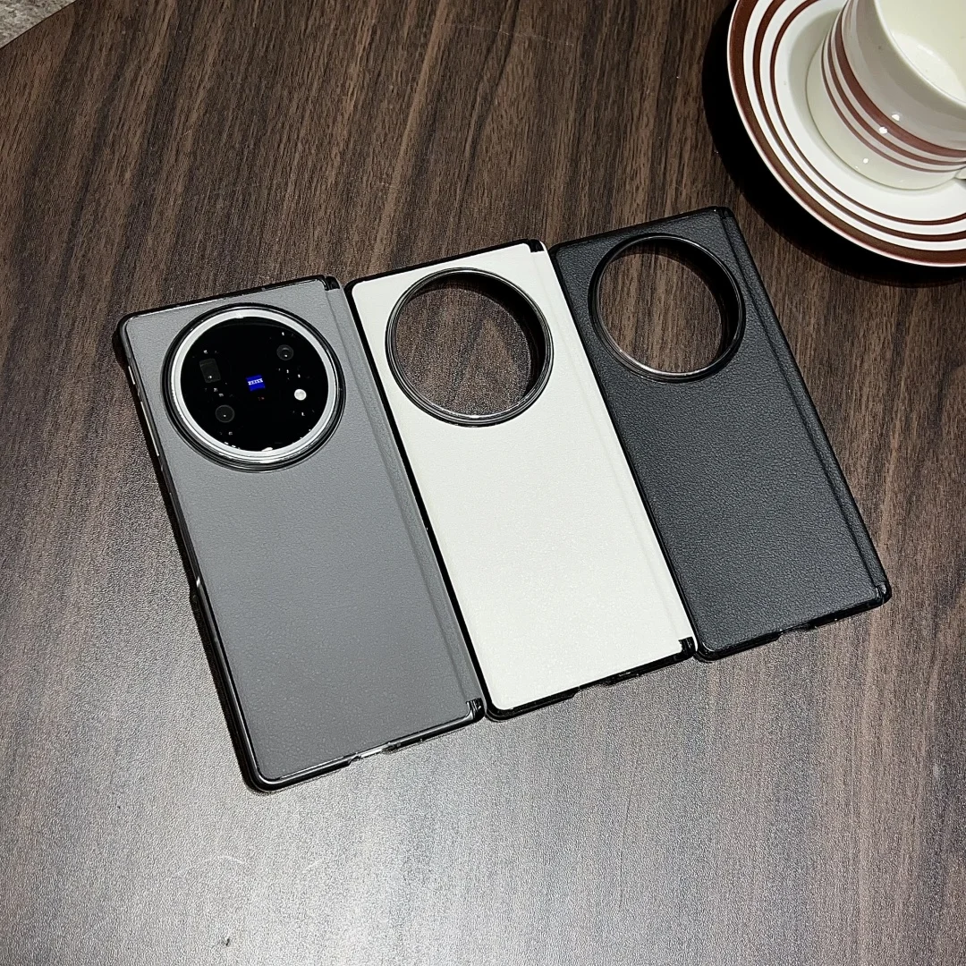 Vivo X Fold 5 케이스 보호 쉘 뒷면 커버 패션 가죽 전체 커버 중간 보호대 휴대 전화 케이스