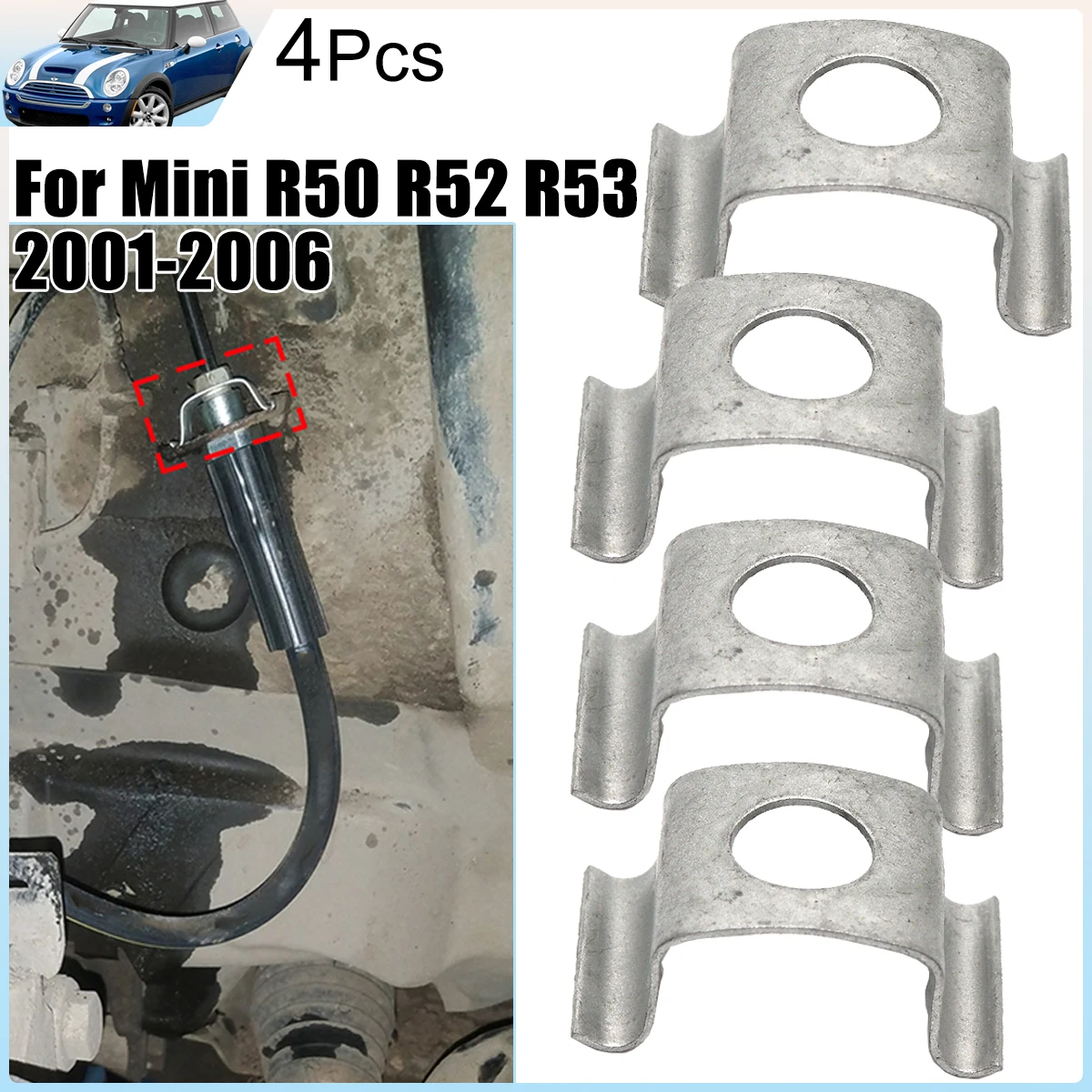 

Car Brake Hose Line Fixing Securing Clips Bracket Retaining Rivets Spring Repair Replacement Parts For Mini R50 R52 R53 2001-06