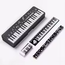 Musical Notes Pencil Case Set Piano Keyboard I Love Music Note Pencil Eraser Ruler Piano Gift Set Stationary Set Stationery Set - AliExpress 21