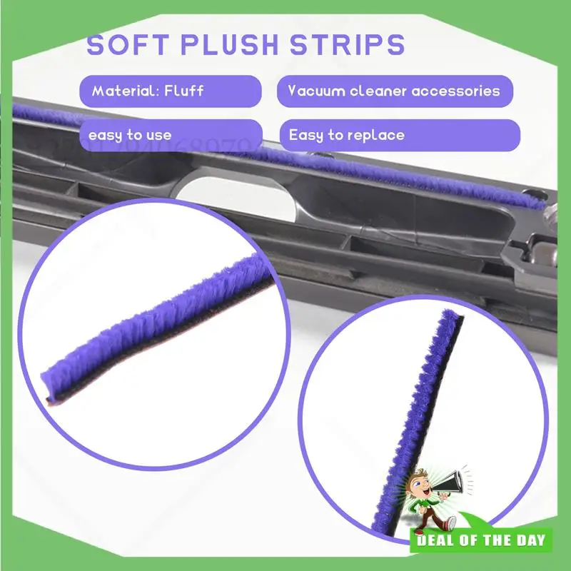 -ABPO 6 pièces bandes en peluche douce pour aspirateur Dyson V6 V7 V8 V10 V11 tête de rouleau souple accessoires de remplacement pièces