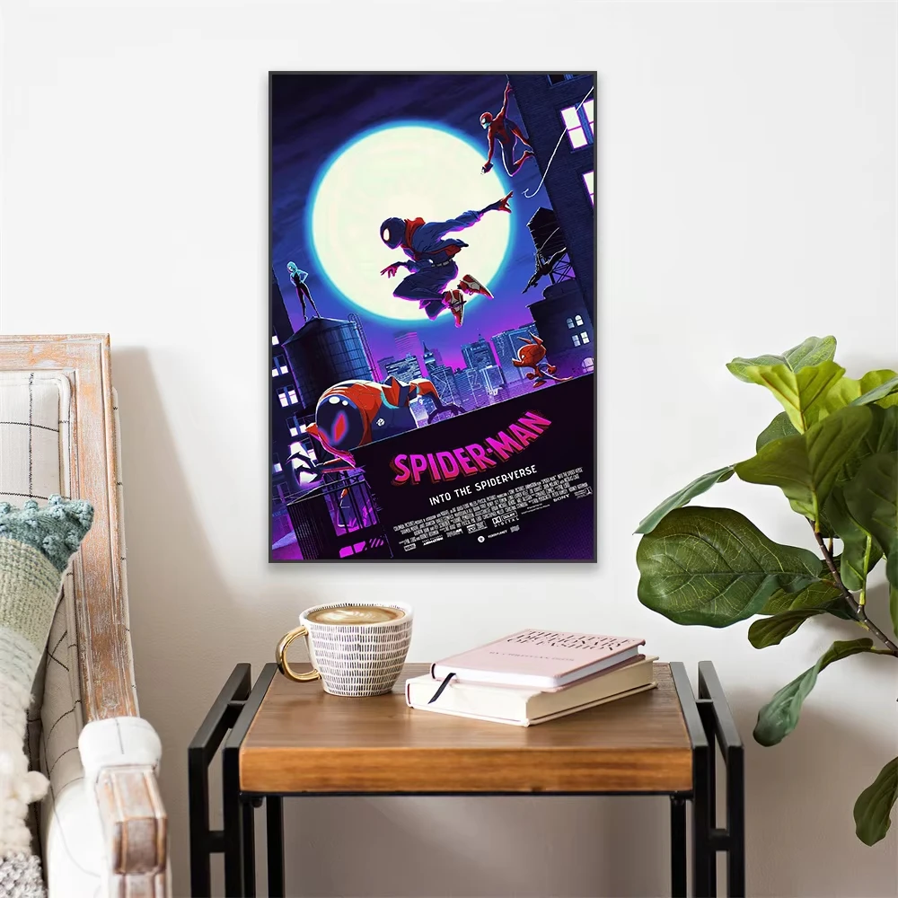 MINISO Spider Man Into the Spider Verse Poster Disney Spider Man Tela Pittura Cartoon Comic Stampa Supereroe Art Room Decor