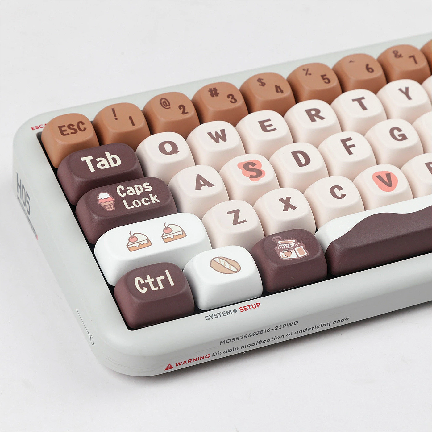 Chocolate Coffee Keycaps Cute Cartoon MOA Height Wooting keycaps set for HI75 98 99 104F87 etc Mechanical Keyboard Switches