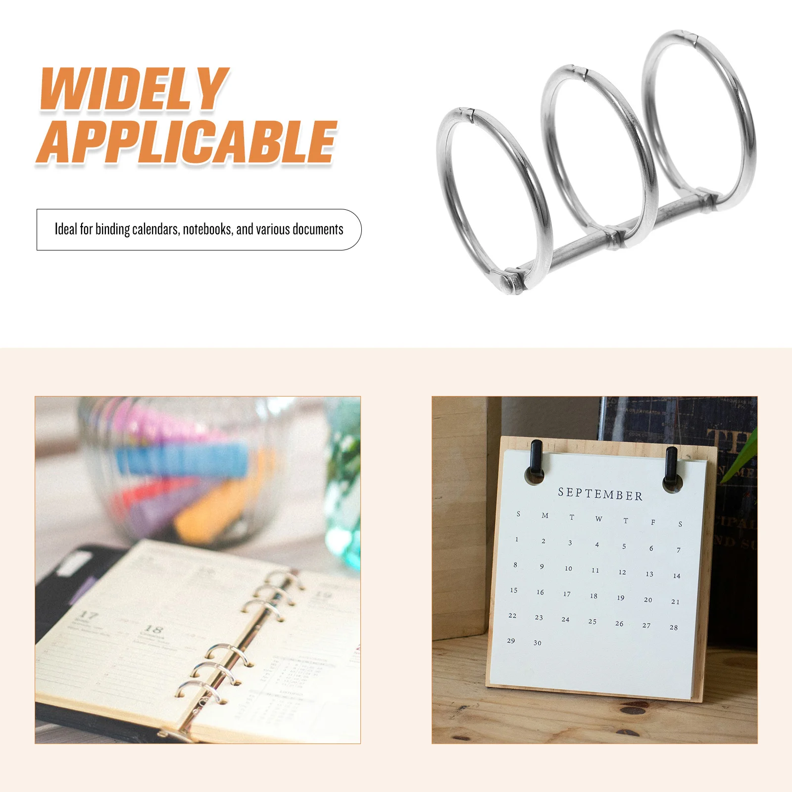 20 piezas carpetas de hojas sueltas de Metal, 3 anillos, bisagra a presión de 20Mm para cuaderno Diy, álbum de recortes, organización escolar de oficina, cierres de encuadernación de hierro