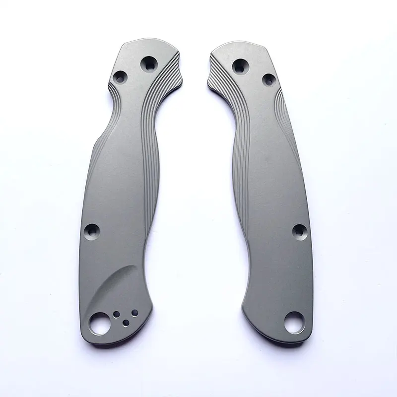 Imagem -06 - Titanium Alloy Folding Knife Handle Scales para Spyderco C81 para Par