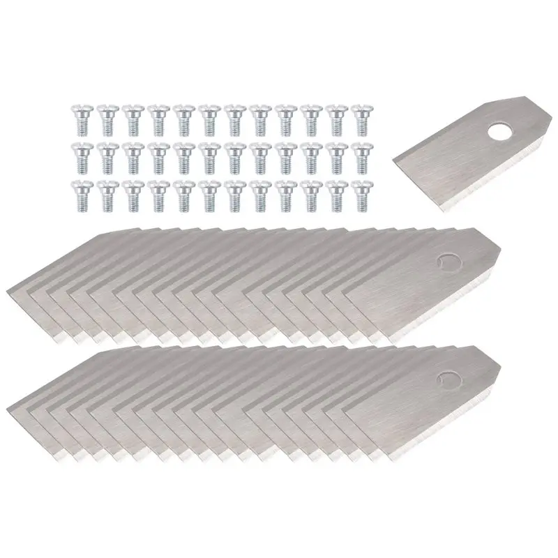 36PCS Robotic Lawn Mower Replacement Blades For Segway Navimow I105N/I108N/I110N/ H500N/H800N/H1500N/H3000 With Screws Silver
