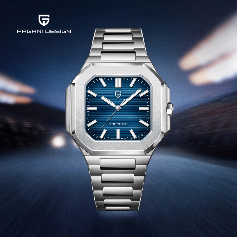 

Новинка 2025, квадратные мужские часы PAGANI DESIGN, кварцевые наручные часы, лучшие роскошные часы для мужчин, AR, сапфировое зеркало, светящиеся спортивные часы