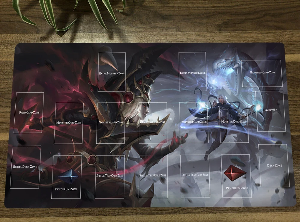 

YuGiOh Dragon of Red Eyes vs Blue-Eyes Alternative Dragon TCG Mat Trading Card Game Mat CCG Playmat Mouse Pad Desk Table Mat