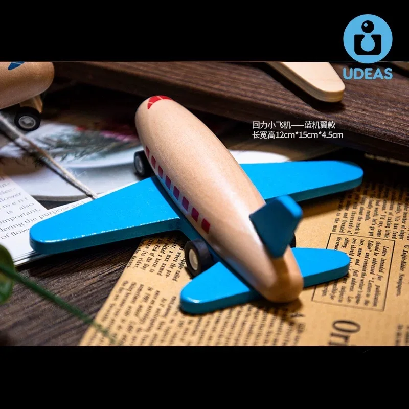 Avión de juguete de madera ecológico para niños, Mini avión bonito, vehículo educativo para niños pequeños, Juguetes para bebés