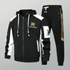 Men's High-End Fashion Zipper Cardigan And Pants Two-Piece Set Casual Sportswear Spring Autumn Printed Commuting Outfit 2
