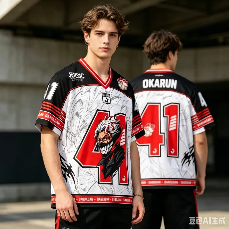 

2026 Jersey #41 Dandadan Okarun Anime Series Jersey Korean Style Baseball Hockey Oversize T-shirt Anime Daily Unisex Tops Tee