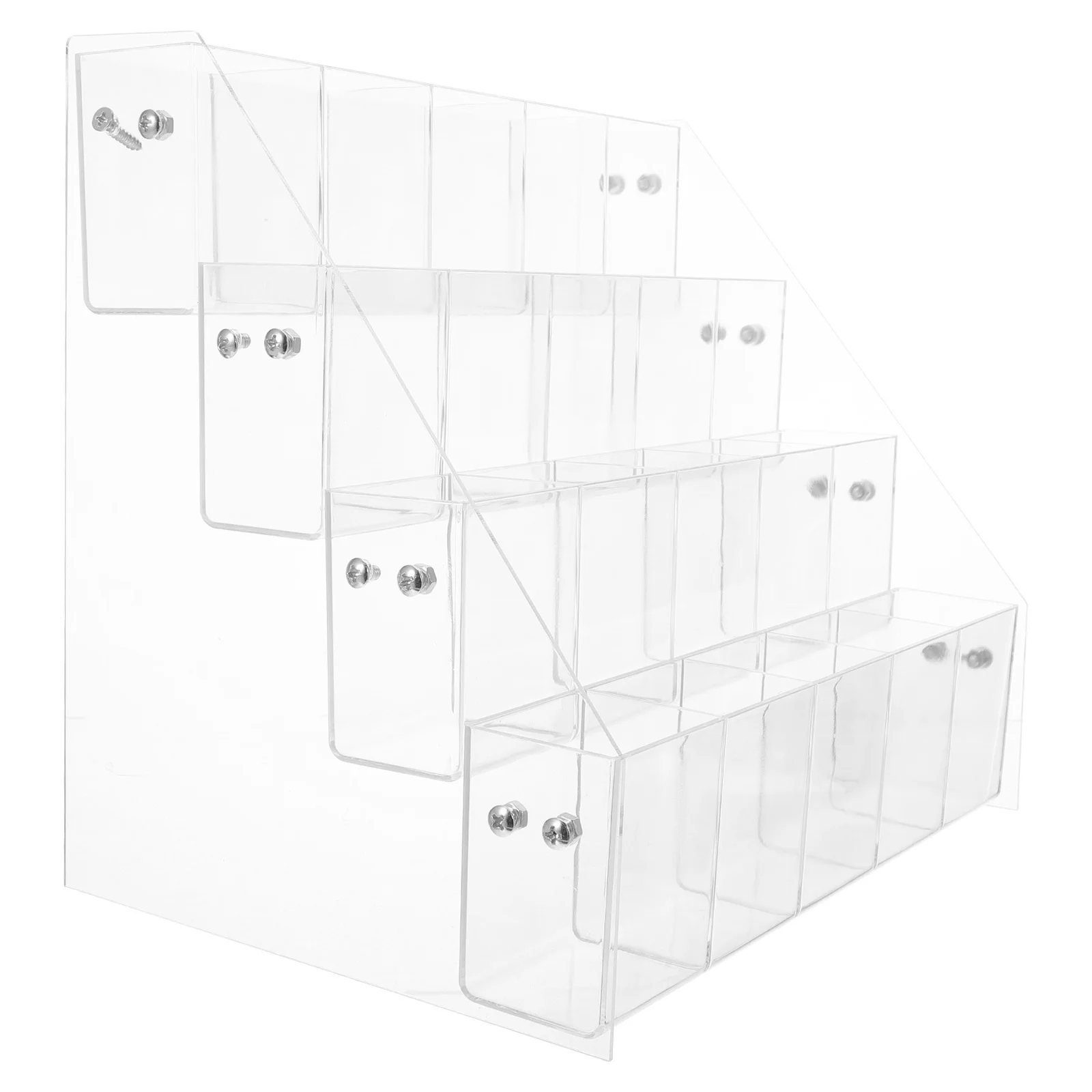 

4 Tier Clear Acrylic Pen Holder Display Stand Desktop Pencil Organizer Brush Case Writing Pot Stationery Storage for Office Home