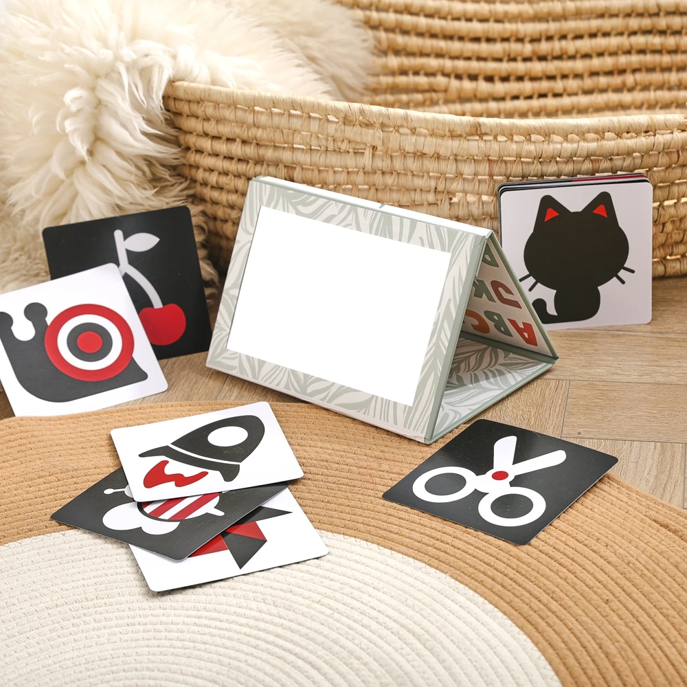 

Детские зеркальные игрушки Монтессори, игрушки для новорожденных на животик, складное многогранное зеркало, развивающая бумага, сенсорные игрушки, подарки