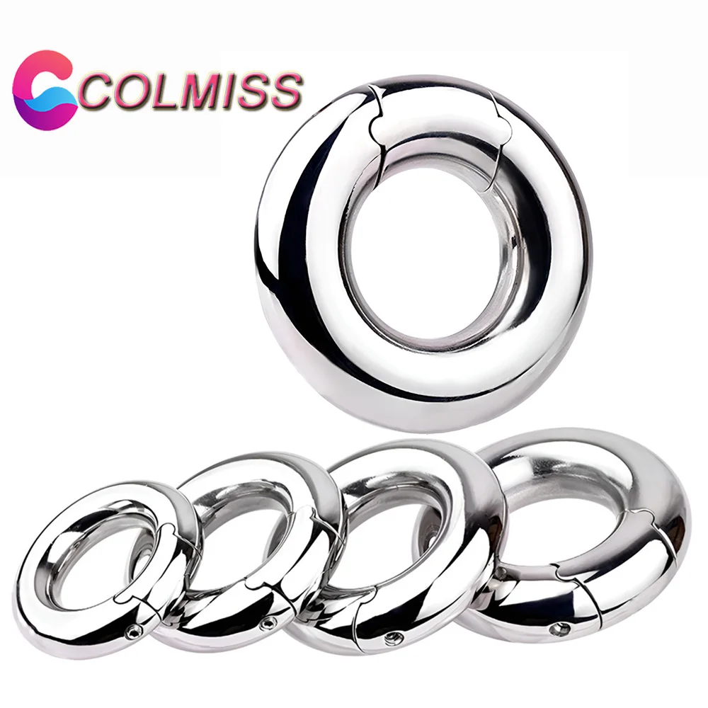 

COLMISS Metal Penis Ring Scrotal Weight-Bearing Rings Sperm Locking Pendant Ejaculation Dick Restraint BDSM Sex Toys For Men