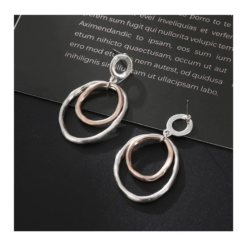 

Exclusive for Fashion Personalized Compound Ring Shape Stud Earrings Trendy Earrings Exquisite Stud Earrings
