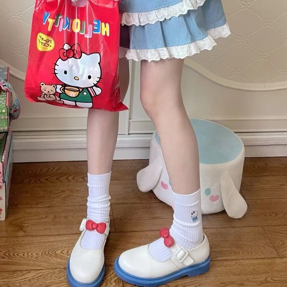 Kawaii Sanrio Hello Kitty calzini da bella ragazza tubo lungo traspirante studente Anime Y2K Cute Kitty calzini per bambini giocattoli regalo