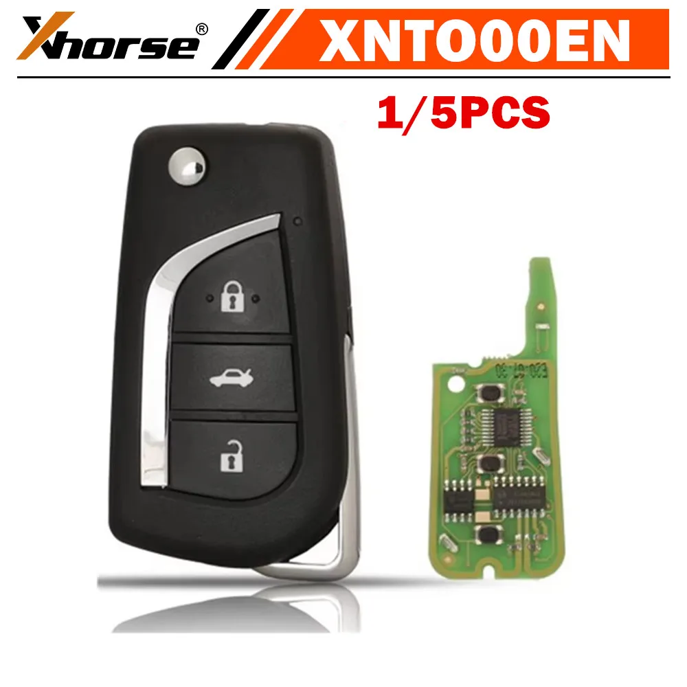 

1/5PCS XHORSE XNTO00EN Wireless Universal Remote Key for Toyota Style 3 Buttons Remotes for VVDI Key Tool English Version