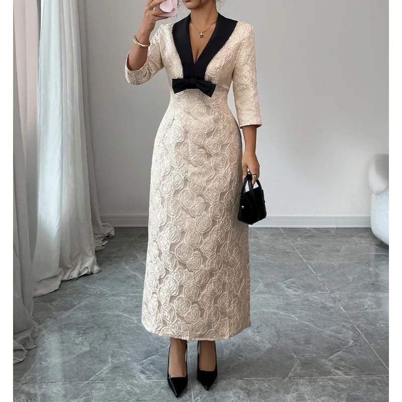 

2025 Autumn/Winter Elegant Style High-Class Short-Sleeved A-line Skirt Dress