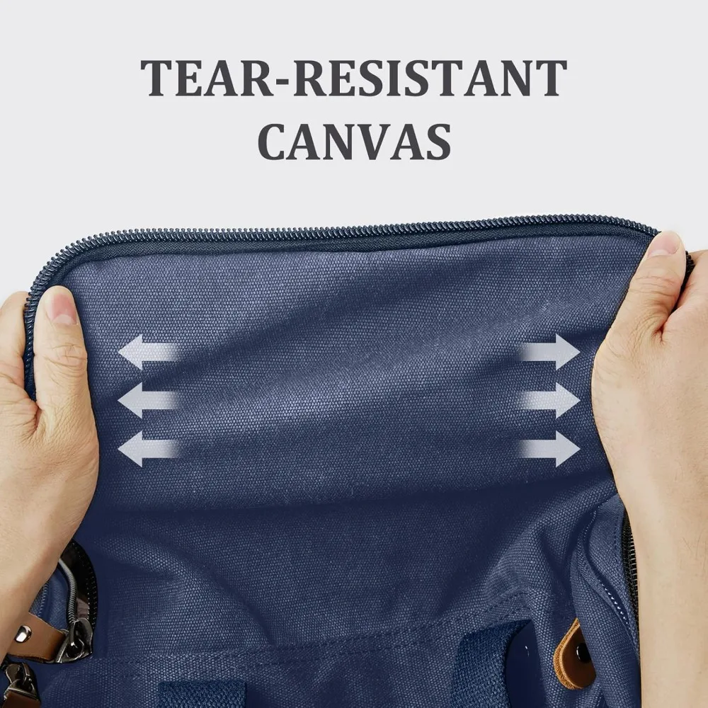 حقيبة سفر من القماش الخشن بسعة كبيرة سعة 60 لترًا مع جيب للأحذية - مثالية لرحلات عطلة نهاية الأسبوع وضحاها باللون الأزرق