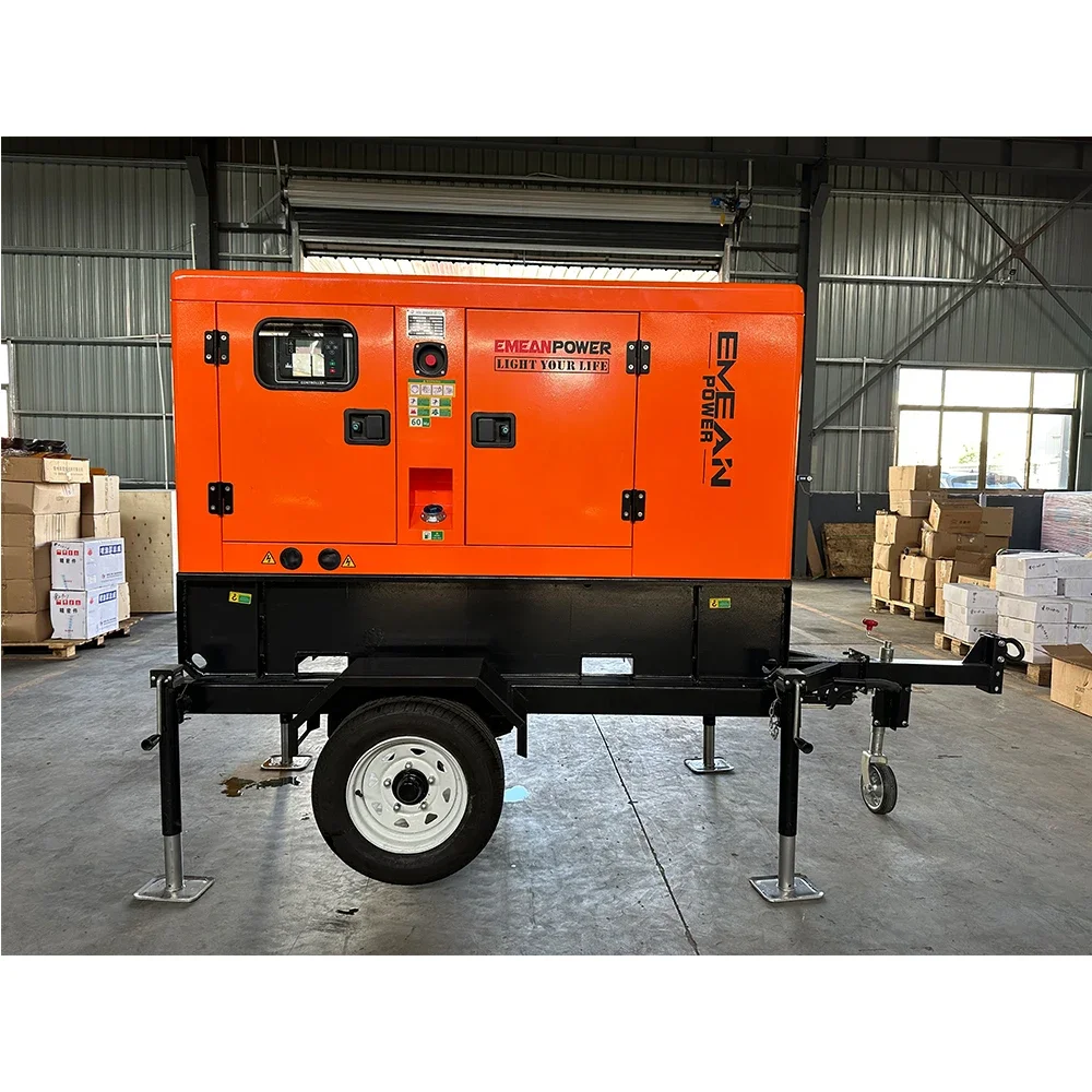 electric 50kv 50kva 65kva 50kw 400v three phase silent diesel generators set 50kva 50kw for home silent mobile trailer