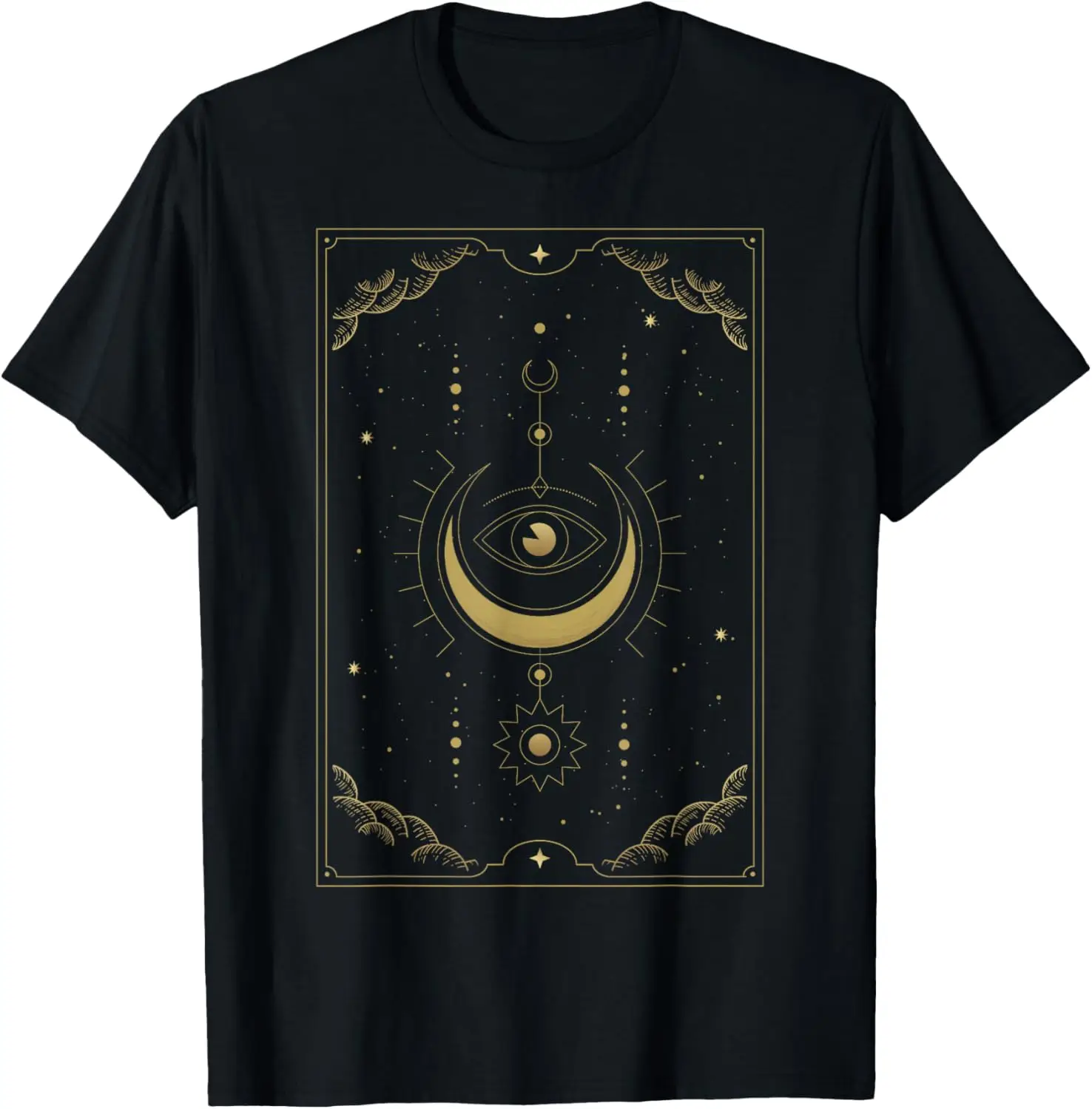 Moon Phases In Tarot Cards Golden Clouds Moon Circulation T-Shirt