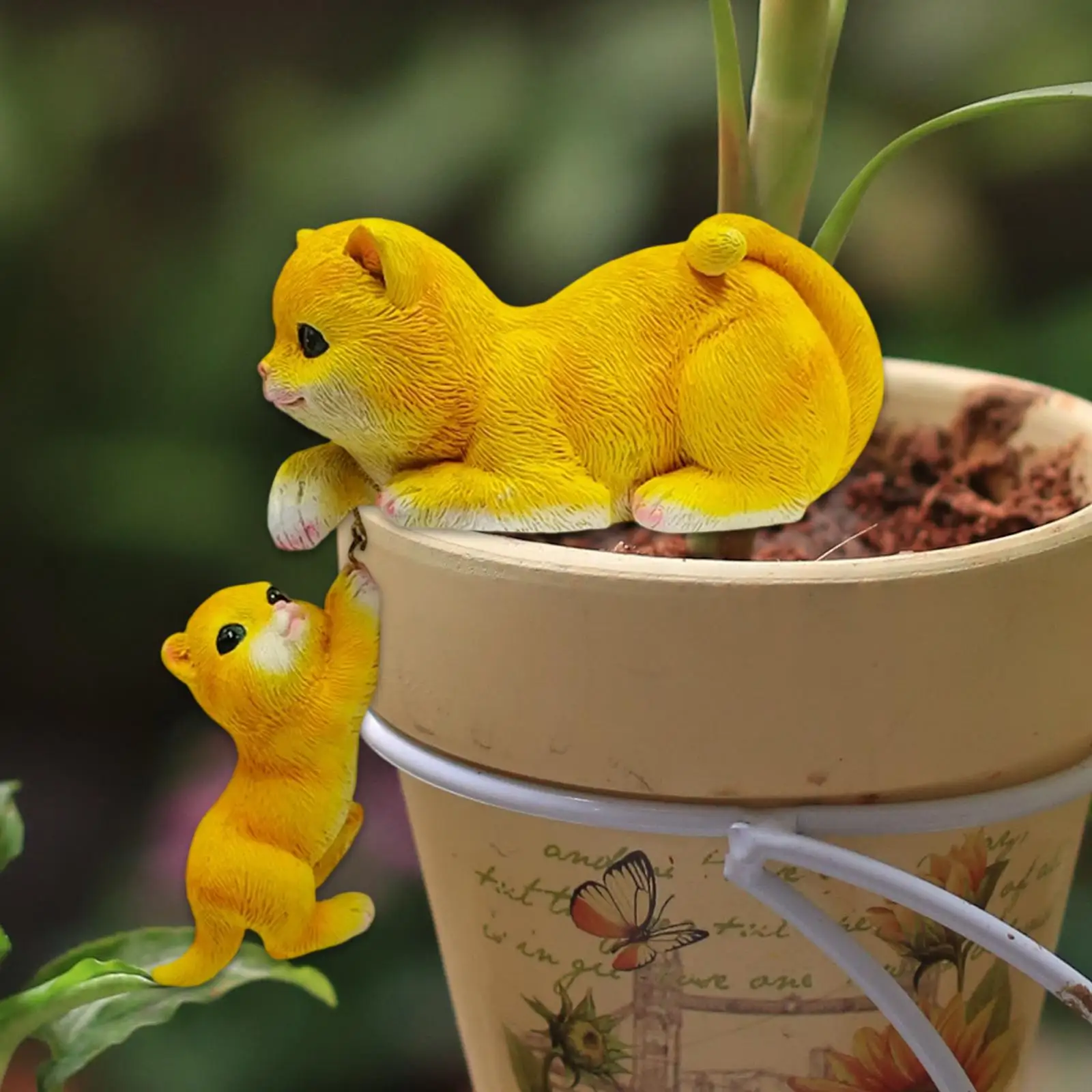 

Декоративная статуэтка кошки: коллекционный садовый декор, креативная скульптура-кашпо для микроландшафта, сада, балкона