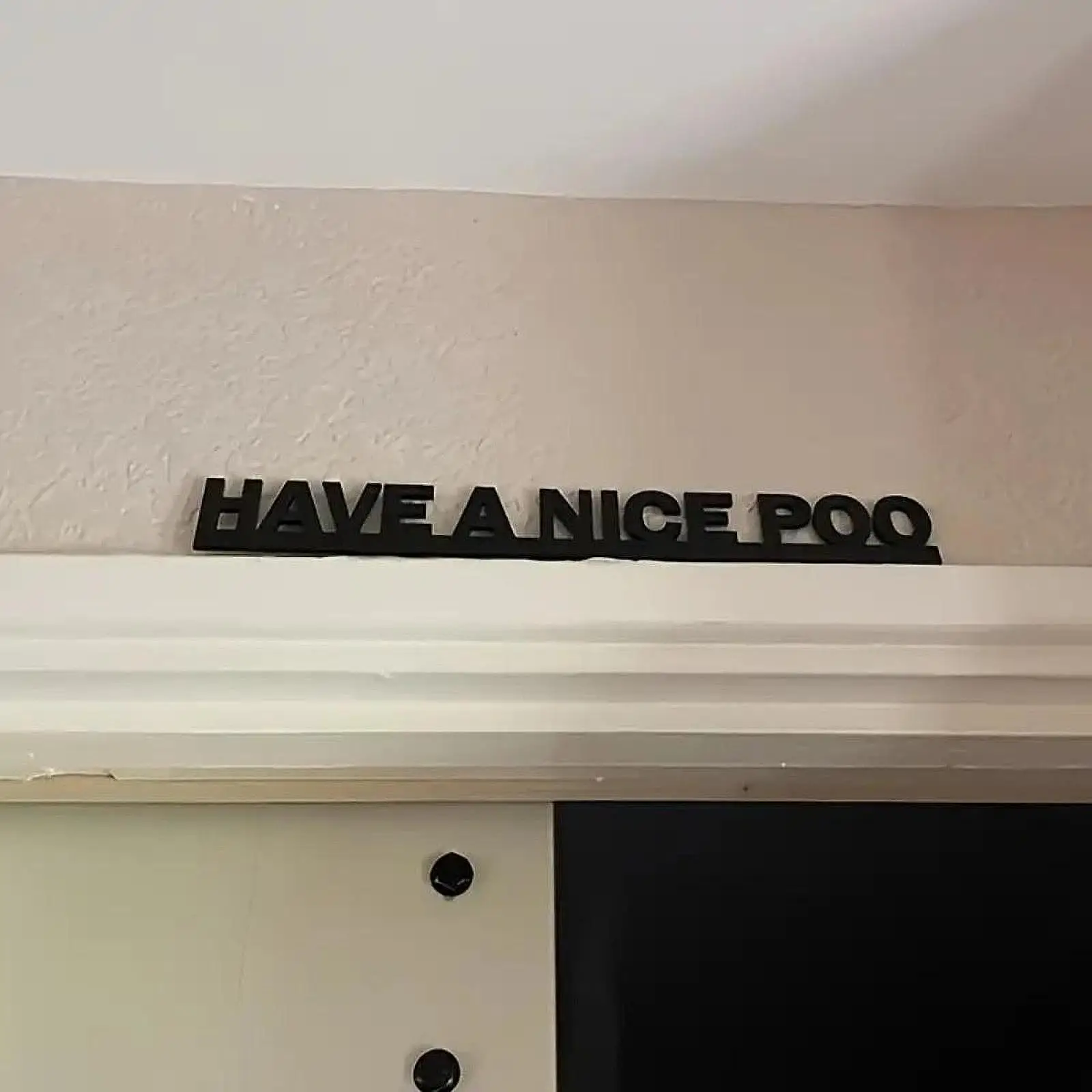 Funny Bathroom Door Sign Hanging Ornament Modern Easy Mount Wall Decoration Door Topper Decor for Home Toilet Apartment Dorm