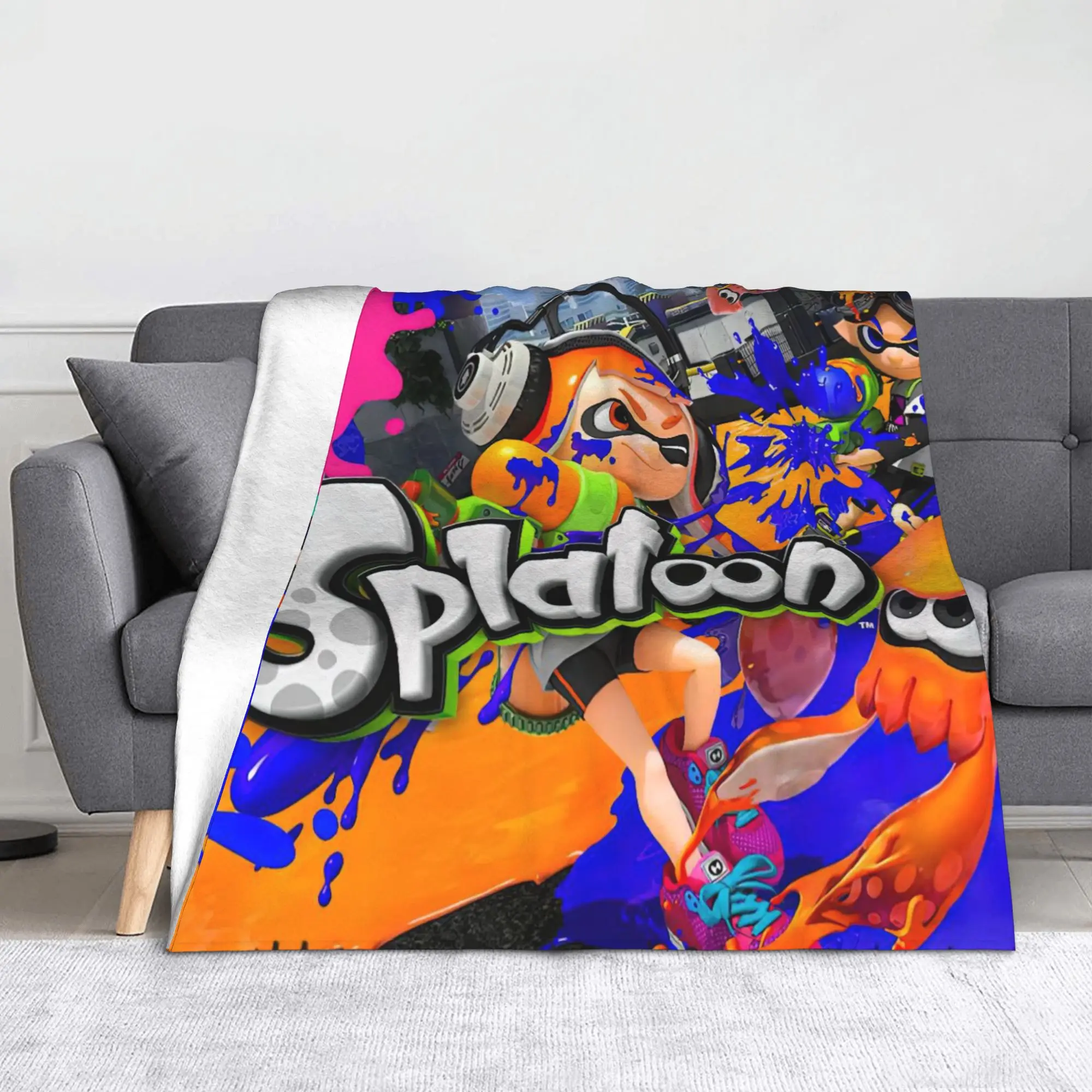

Одеяло Splatoon для видеоигр, фланелевое летнее дышащее легкое одеяло для кровати, уличное одеяло