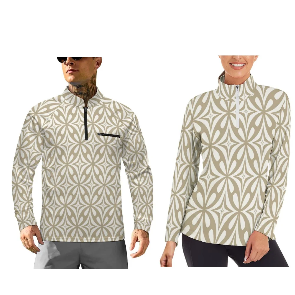 Long-Sleeved Sportswear For Autumn And Winter Sportswear For Couples Polynesian Style Prints Customizable Patterns