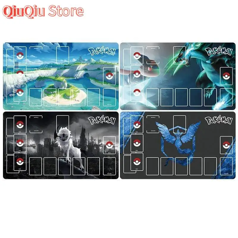 

Diy Pokemon Card Pad Anime Pikachu Duel Disk Cartoon Eevee Card Mat Gengar Battle Pad Rubber Thicken Battle Mat Toy