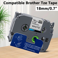 2pack Brother P-Touch TZe-241 Label Tape, 1.8cm x 8meter Black on White Laminated, Easy Peel - Compatible with PT-D410 TZc-241