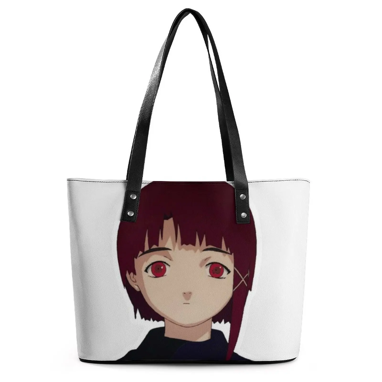 

SERIAL EXPERIMENTS LAIN Ll Handbags Anime Tote Bag Elegant Outdoor Shoulder Bag Pocket Graphic Design PU Leather Shopper Bags