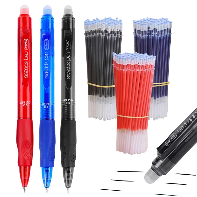 Juego de Bolígrafos de Gel Borrables con 30 Recambios – Bolígrafo Recargable de Escritura Suave de 0.5 mm para Oficina, Escuela y Uso Doméstico