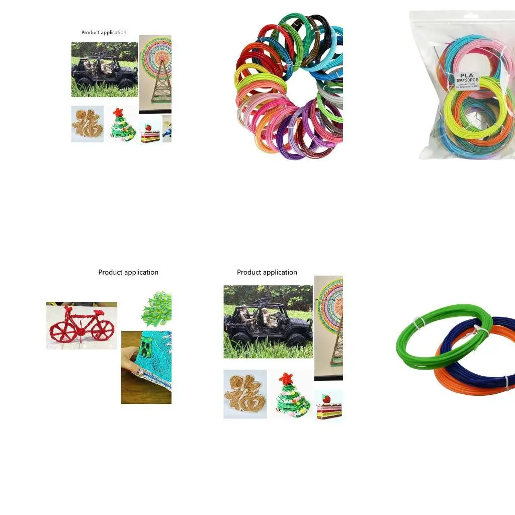 

652f 20pcs Несколько цветных нити для заправки для -пера, 1,75 мм, гладкая текстура для детей Печать ручка