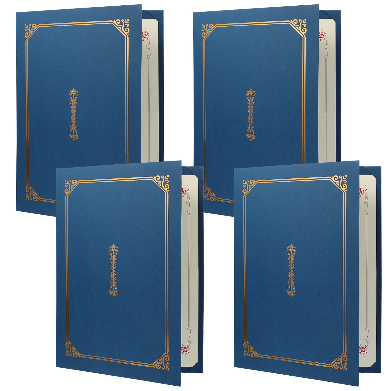 Zdjęcie 6: Okładka na dyplom A4, 4 sztuki, niebieska, wodoodporna, etui na dokumenty, segregator na certyfikaty, ochronna okładka na dokumenty.