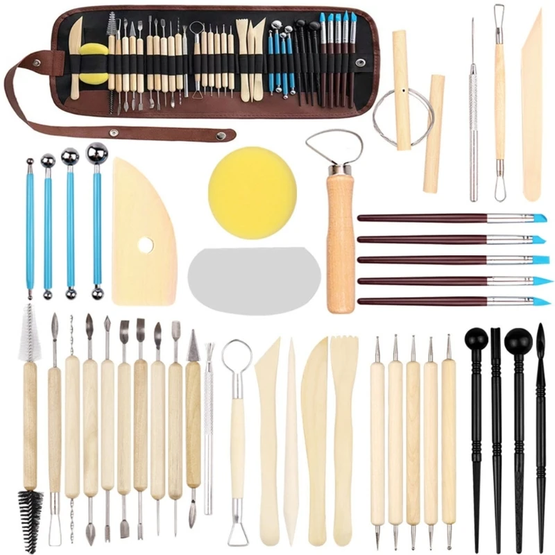 43Pcs/set Modeling Pottery Clay Tool Painting Kits for Sculpture Pottery Carving Drop shipping