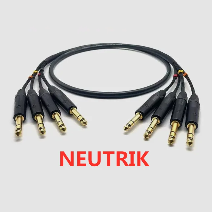 1 meter 11 NEUTRIK 6.35mm TRS Balanced sound equipment Stereo Connection Audio microphone amplifier mixer signal Cable