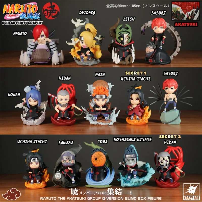 Nuevo en Stock genuino Naruto Akatsuki papel Itachi Obito Uchiha Pein caja ciega figura ornamento animación periférico regalo