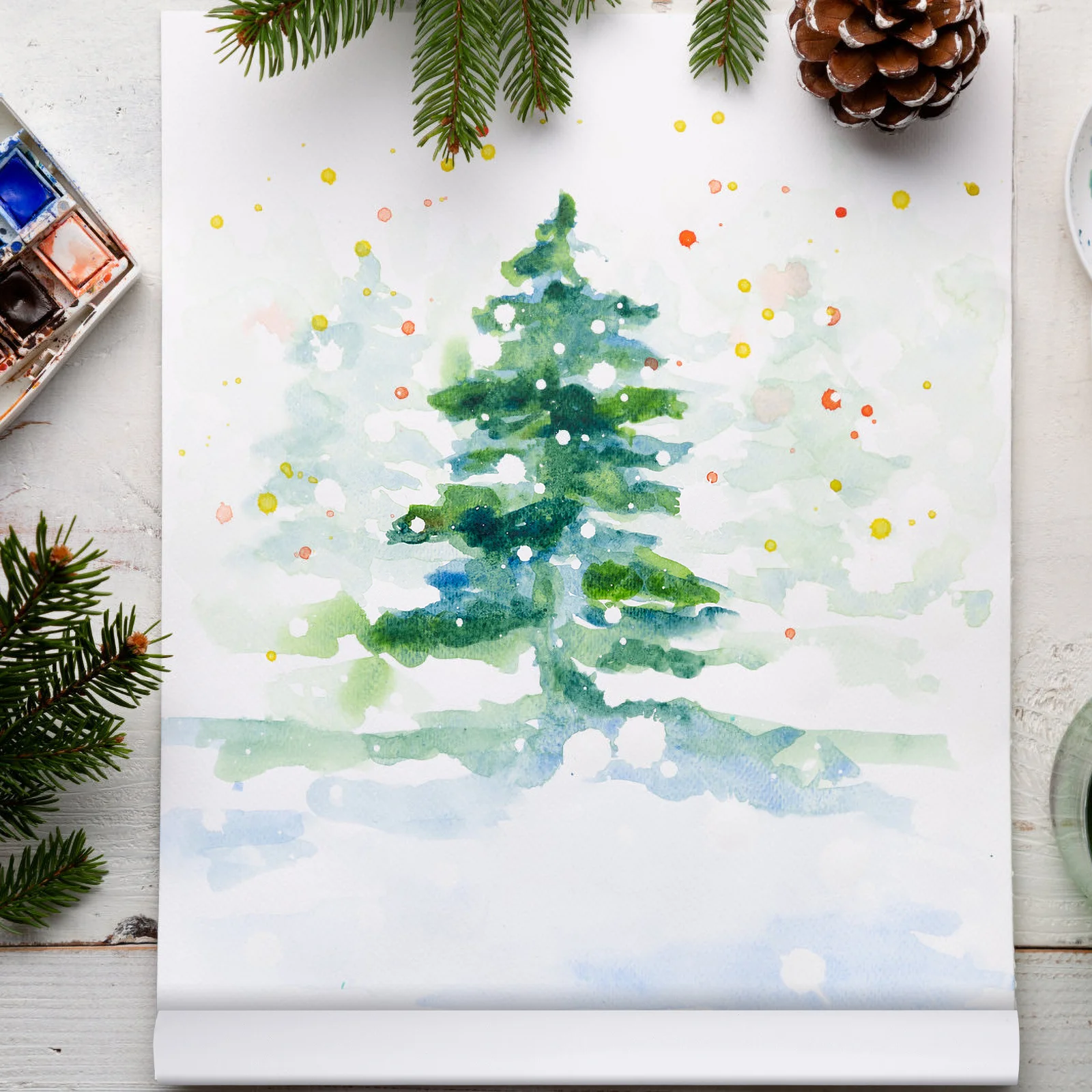 

1Pcs Drawing Paper Roll White High Quality Sketch Paper Roll for Acrylic Watercolor Charcoal Pencil Art Use