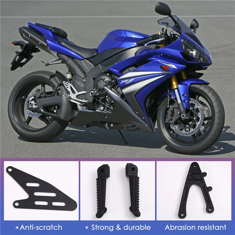

Motorcycle Front Rider Footrest Foot Pegs Footpegs Rearset Brackets For Yamaha YZF R1 1000 2007 2008