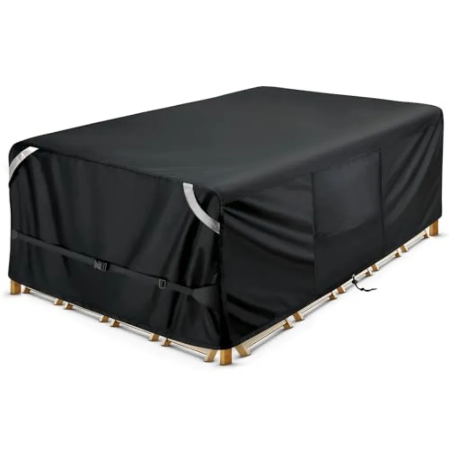 

COSLFY Waterproof Patio Furniture Covers for Table and Chairs Heavy-Duty 600D Oxford Outdoor Dining Set Cover with Drawstring U