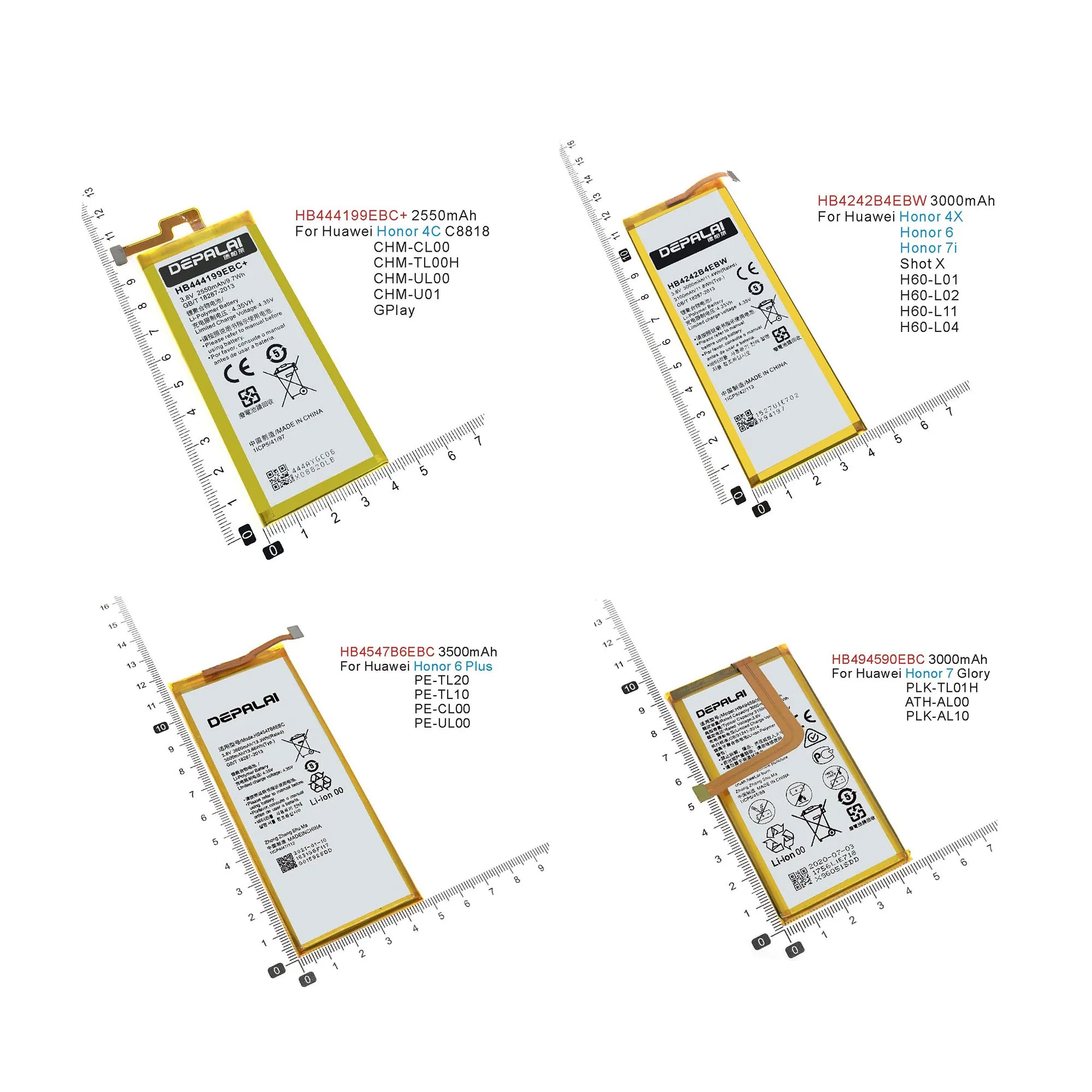 HB4547B6EBC HB494590EBC battery For huawei Honor4C Honor6 4X Honor7i Honor6Plus Honor7 HB444199EBC+ HB4242B4EBW Batteries