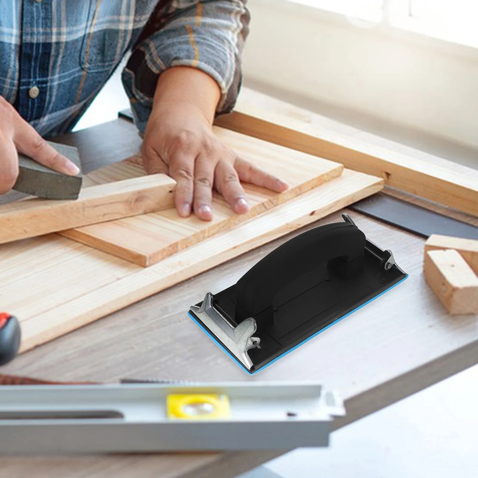 Adjustable Sandpaper Holder Fix Drywall Woodworking Sander Polishing Tool Sturdy Frame Manual Sanding Rack Fine