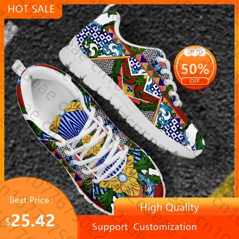 

HYCOOL Fashion Men Sneakers Indian Floral Printing Casual Shoes Men Air Mesh Breathable Spring Autumn Casual Shoe Zapato Hombre