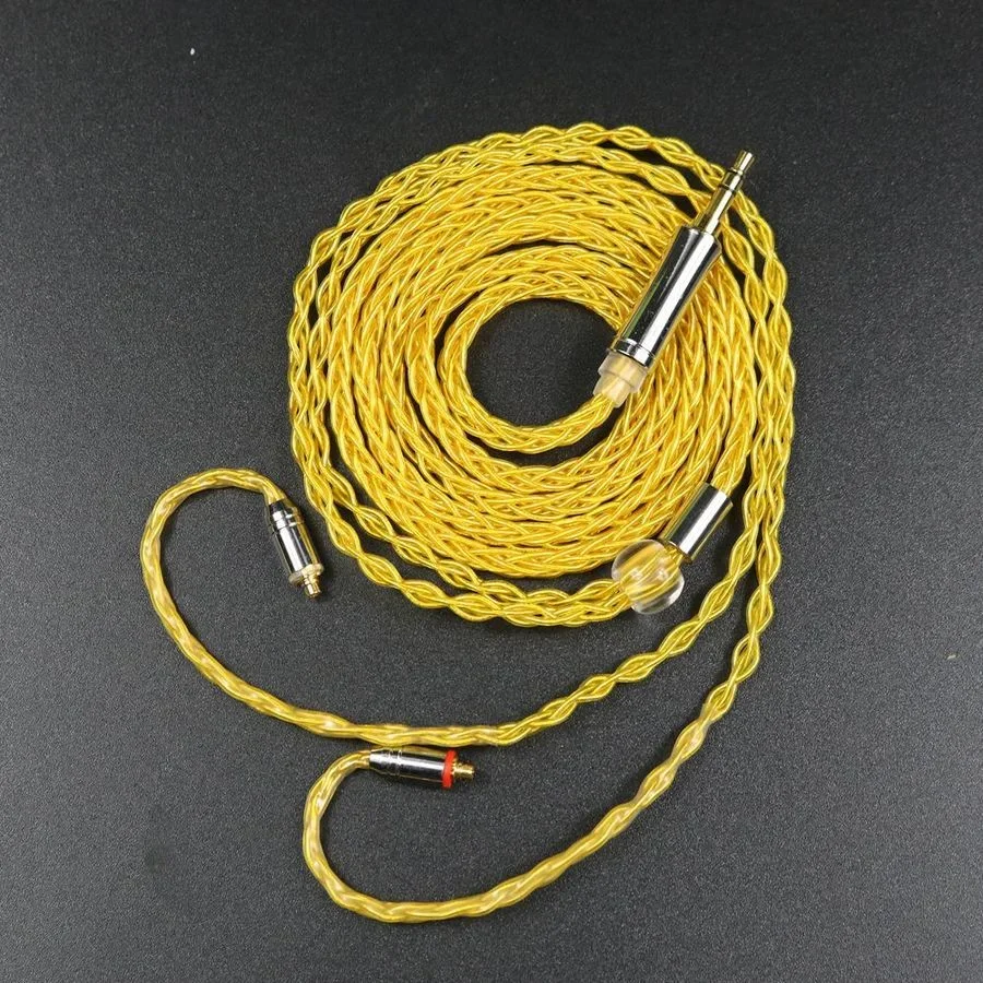 Mới 8 Sợi Vàng Đơn Tinh Thể Đồng Mạ Bạc A2DC MMCX IE80 0.78pin IM QDC Tai Nghe TFZ Độ Trung Thực Cao Tai Nghe Bản Nâng Cấp dây Cáp