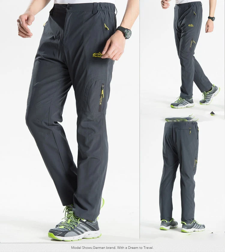 Longe Sommer Schnell Trocknende Wanderhose Männer Stretch Wasserdichte Taktische Hosen Reißverschlusstaschen Hosen Leichte Angelhose – Detail 10