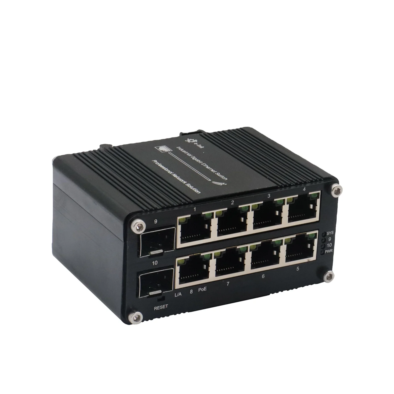 Low Price Mini Industrial Managed 8-Port 10/100/1000T 802.3at PoE + 2-Port 100/1000X SFP Ethernet Switch