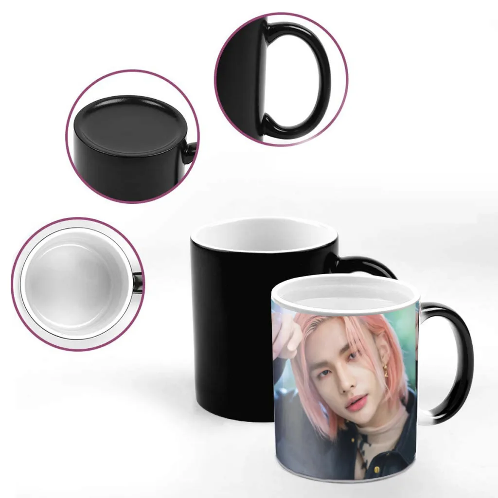 KPOP-Hwang-Hyunjin-One Piece Coffee Mugs And Mug Creative Color Change Tea Cup Ceramic Milk Cups Novelty Gifts